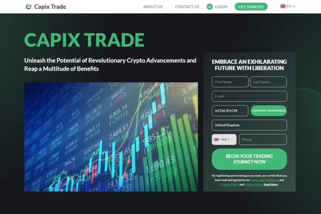 Capix Trade Crypto Trading Platform website